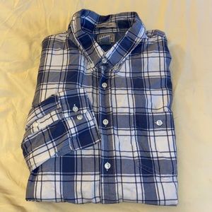 L.L.Bean Slightly Fitted Blue & White Cotton Long Sleeve Button Down Shirt. 2XLT